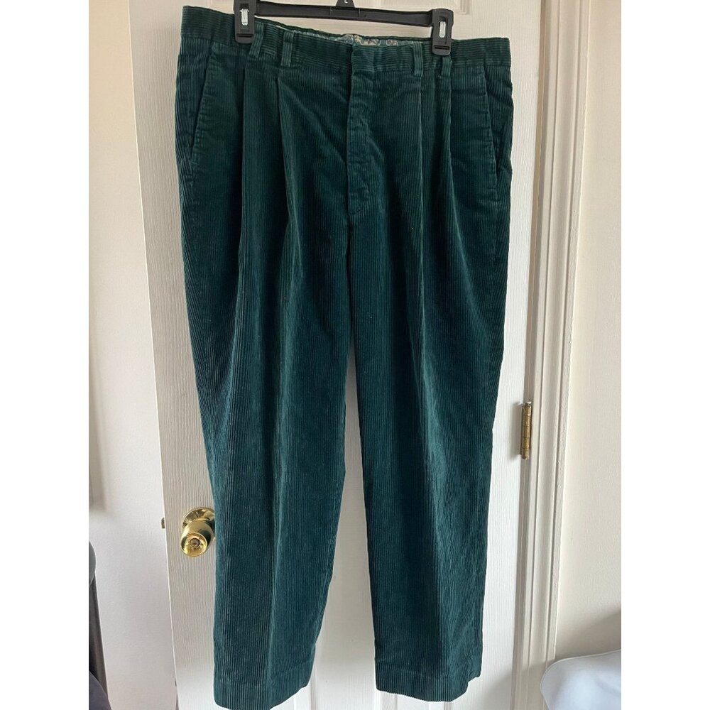 Vtg 1980's Eddie Bauer Men's Hunter Green Thick Corduroy Pants Size 38 Short